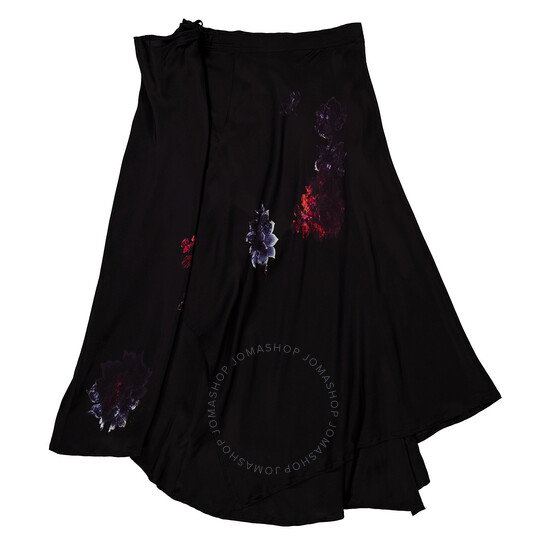 Yohji Yamamoto Drape & Gather Detail Silk Skirt, Brand Size