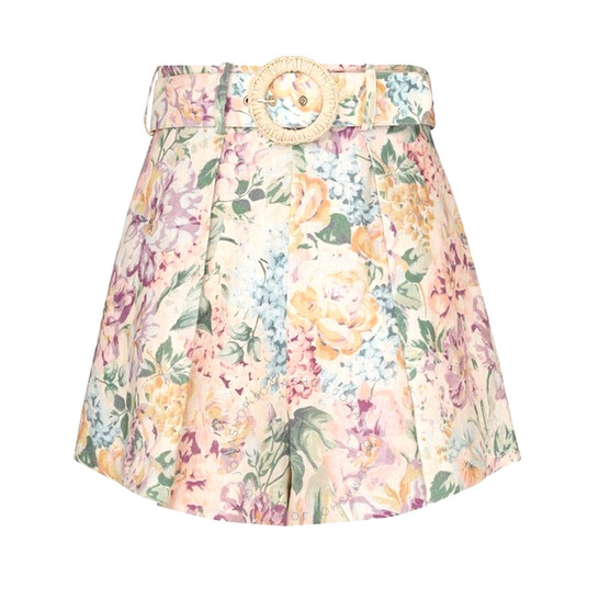 Zimmermann Halliday Linen Tuck Shorts, Size XX-Small