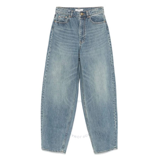 Zimmermann Illustration Barrel Cotton Denim Jeans, Waist
