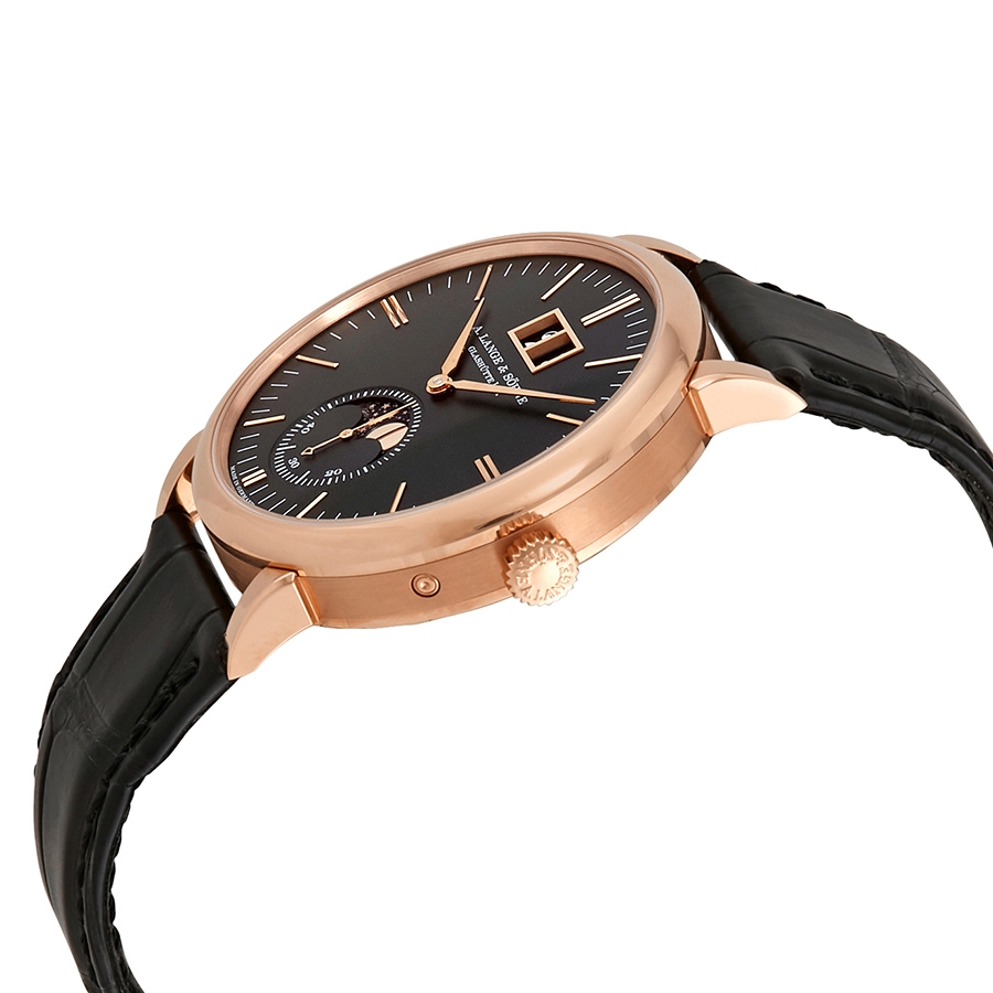 A Lange Sohne Saxonia Moon Phase 18kt Rose Gold Automatic Black Dial Men S Watch 384 031 384 031 Watches A Lange Sohne Jomashop
