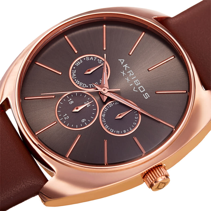Akribos Xxiv Womens Casual Chronograph Quartz Brown Dial Men's Watch