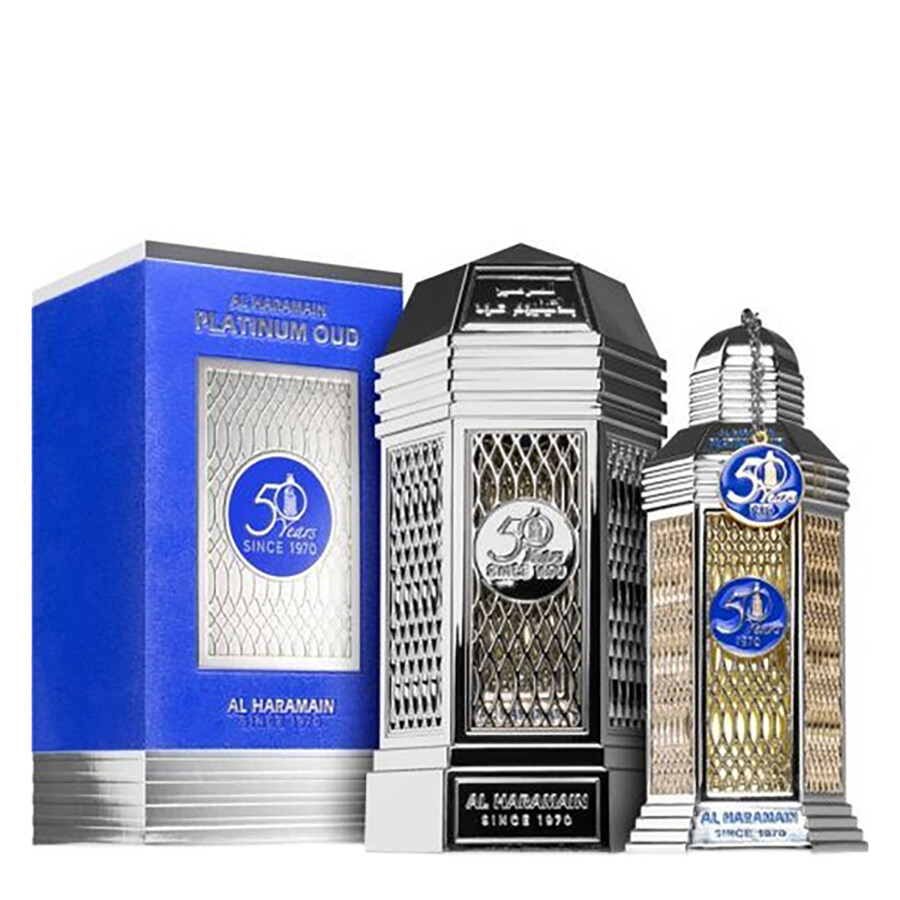 Al Haramain Unisex 50 Years Platinum Oud EDP Spray 3.4 oz Fragrances ...