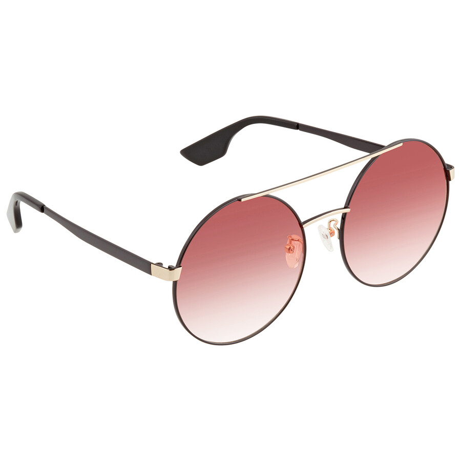 Alexander Mcqueen Orange Gradient Round Ladies Sunglasses MQ0092S 004