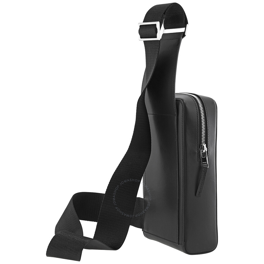 Ambush Black Leather One Shoulder Crossbody Bag BMNN001S22LEA0011072