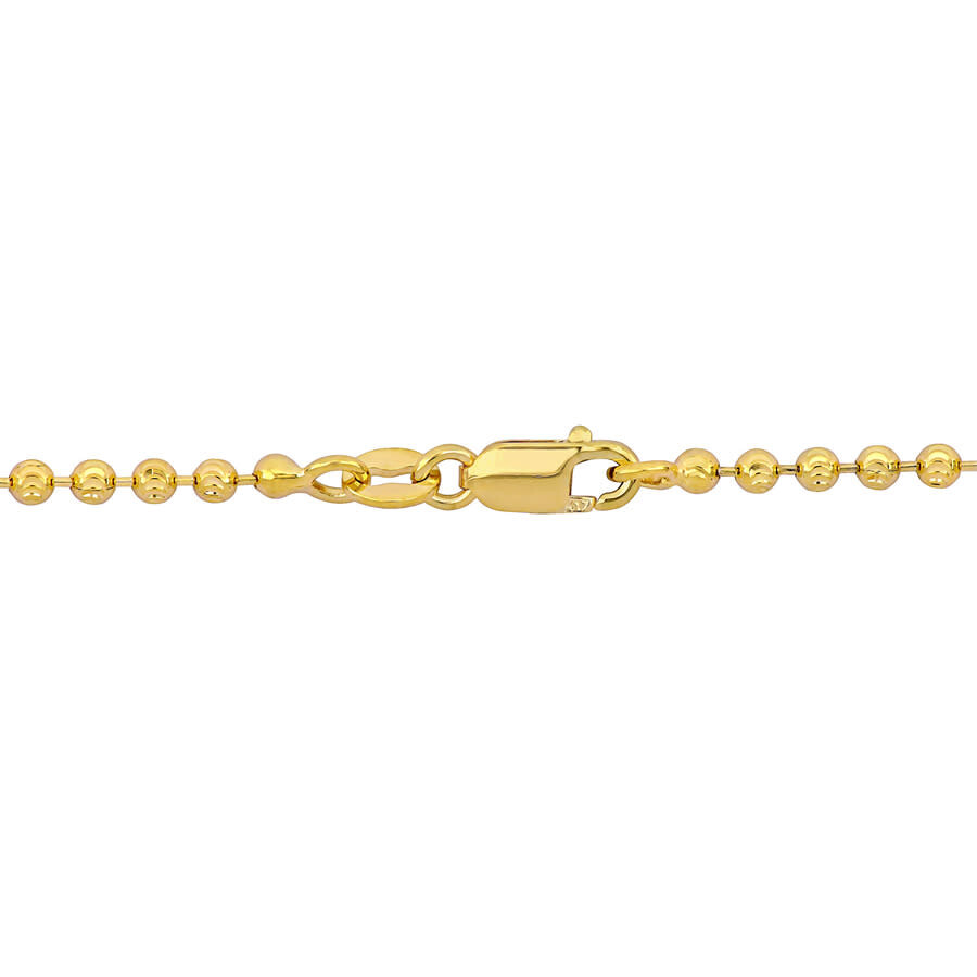 Amour 2mm Diamond Cut Ball Chain Necklace In 10K Yellow Gold, 18 In