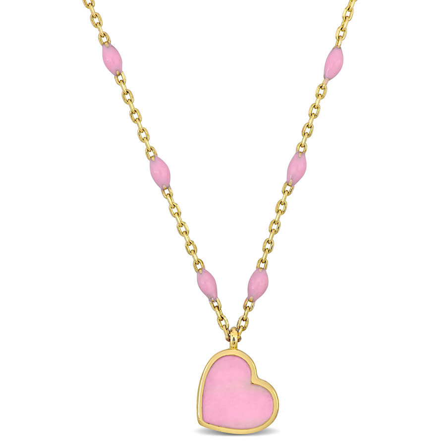 OUF! By Sara Love Pink Hearts 14k Gold Necklace main image 1