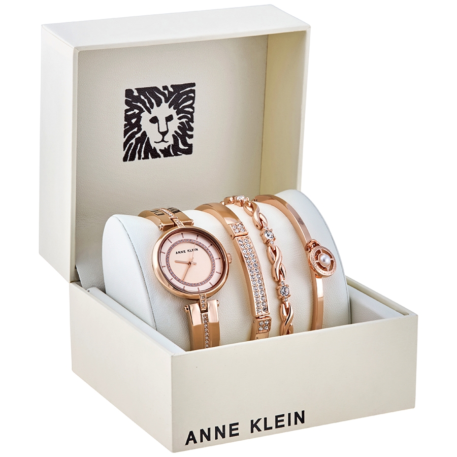 Rose Dial Ladies Watch and Bracelet Set