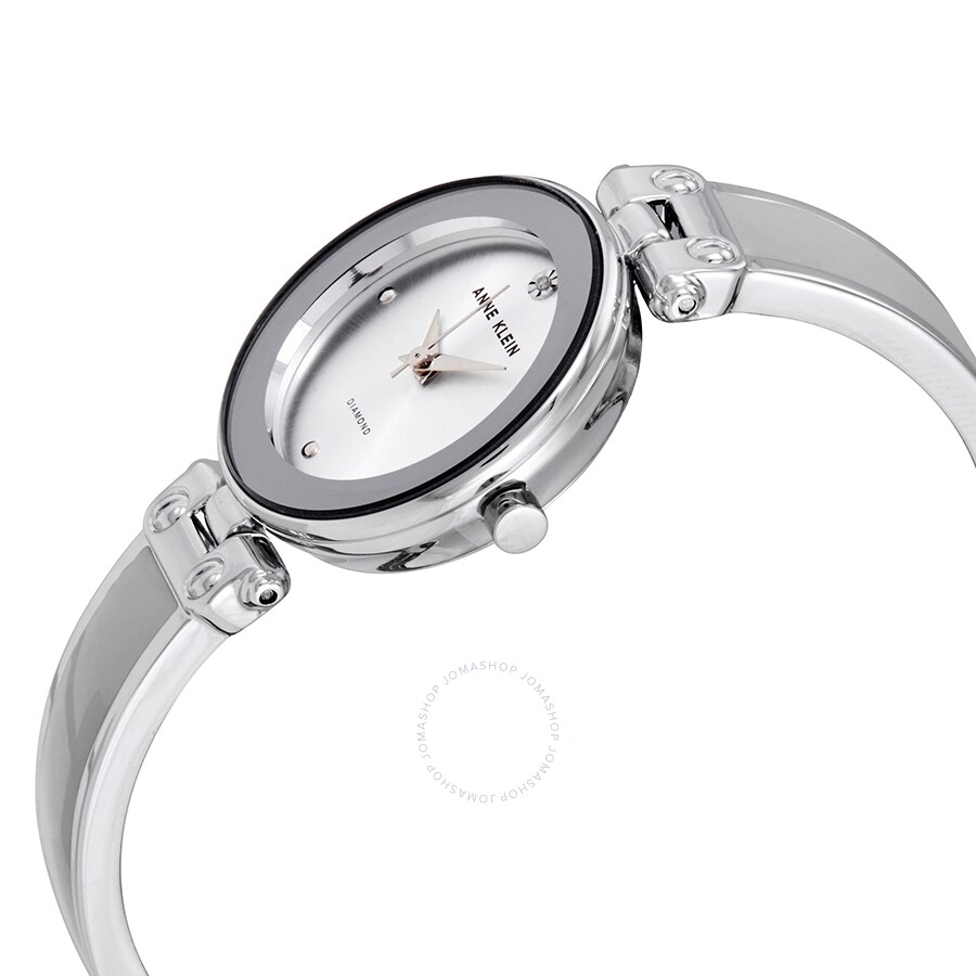 Anne Klein Silver Sunray Dial Bangle Ladies Watch 1981LGSV 086702636631