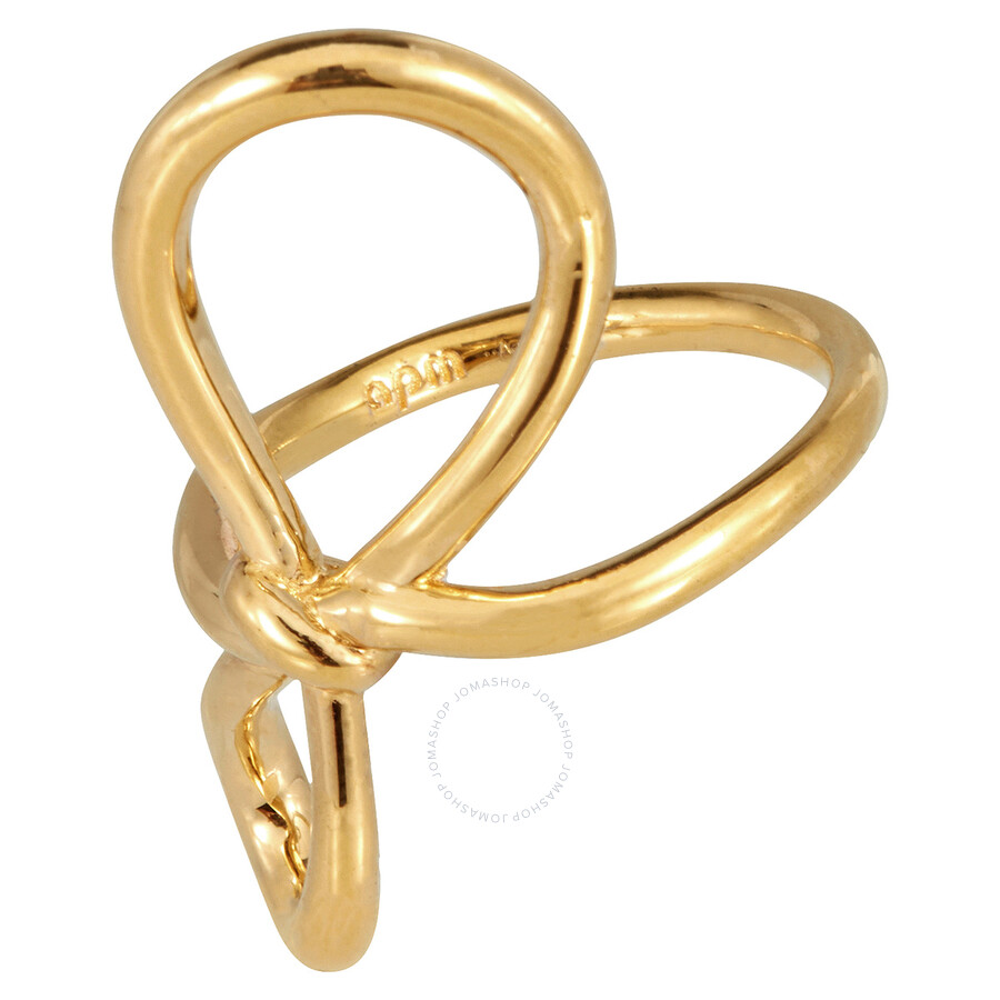 Apm Monaco Ladies Goldplated Sterling Silver Knot Ring, Brand Size 56