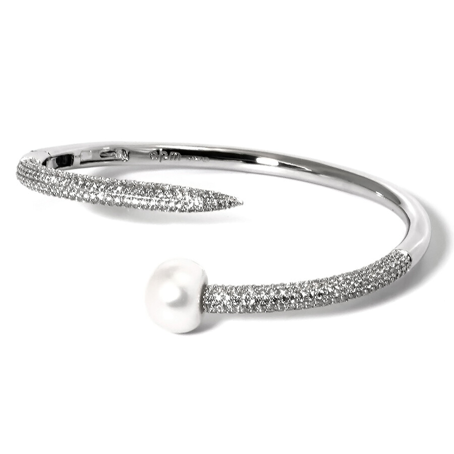 Apm Monaco Ladies Sterling Silver Pearl Open Cuff Bracelet, Brand Size