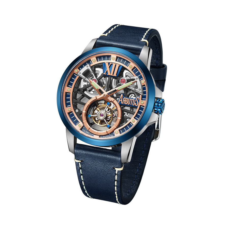 Arbutus Tourbillon Hand Wind Blue Dial Men's Watch ARTB11 TUUU