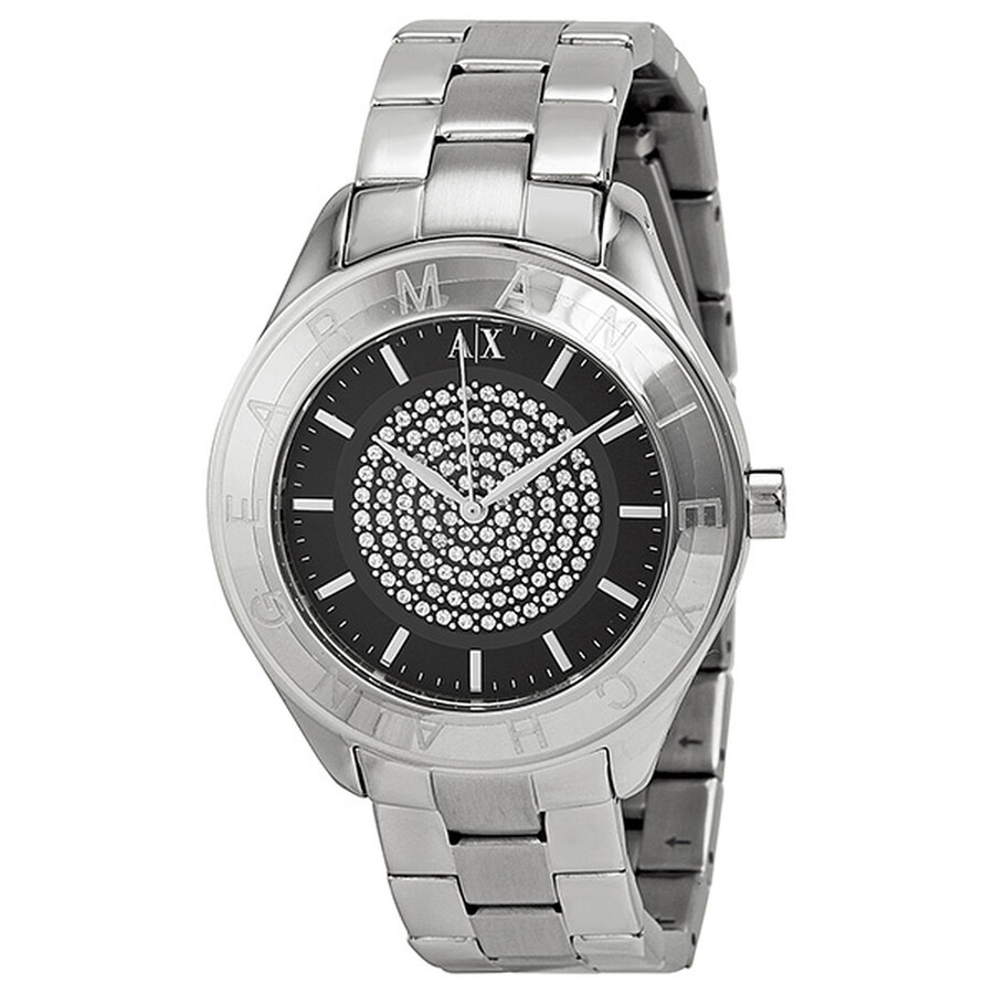 Armani Exchange Black Dial Stainless Steel Ladies Watch AX5157