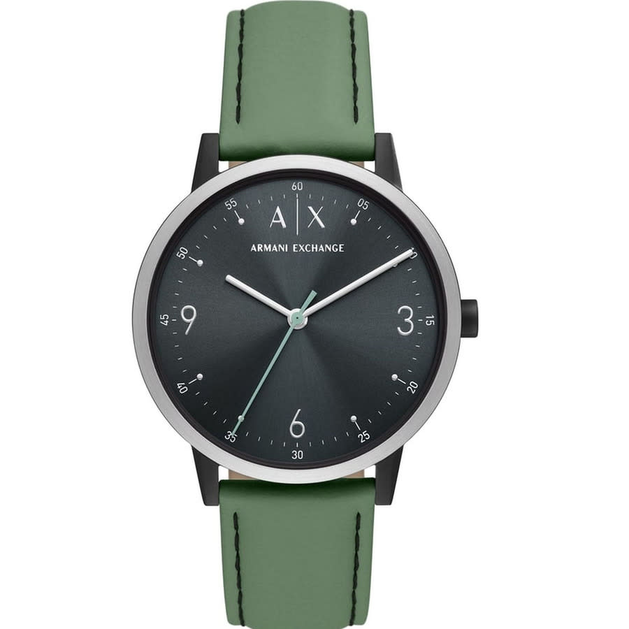 Armani Exchange Cayde Chronograph Blue Dial Blue Leather Strap Watch for Men - AX2746