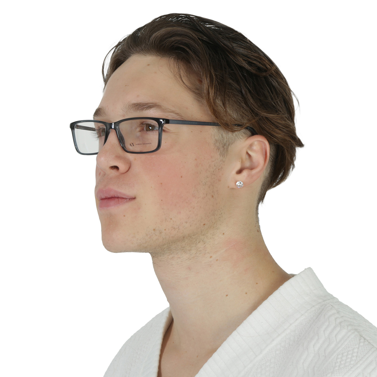 Armani Exchange Demo Rectangular Men's Eyeglasses AX3027 8238 55 ...