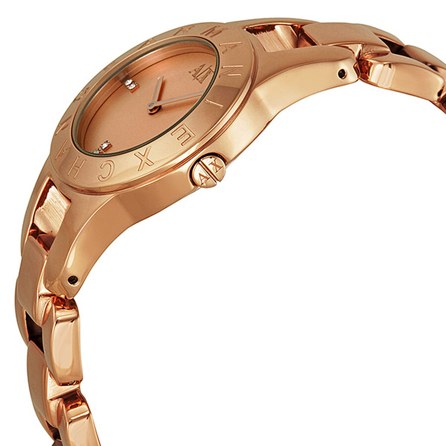 Armani Exchange Rose GoldTone Stainless Steel Ladies Watch AX4095