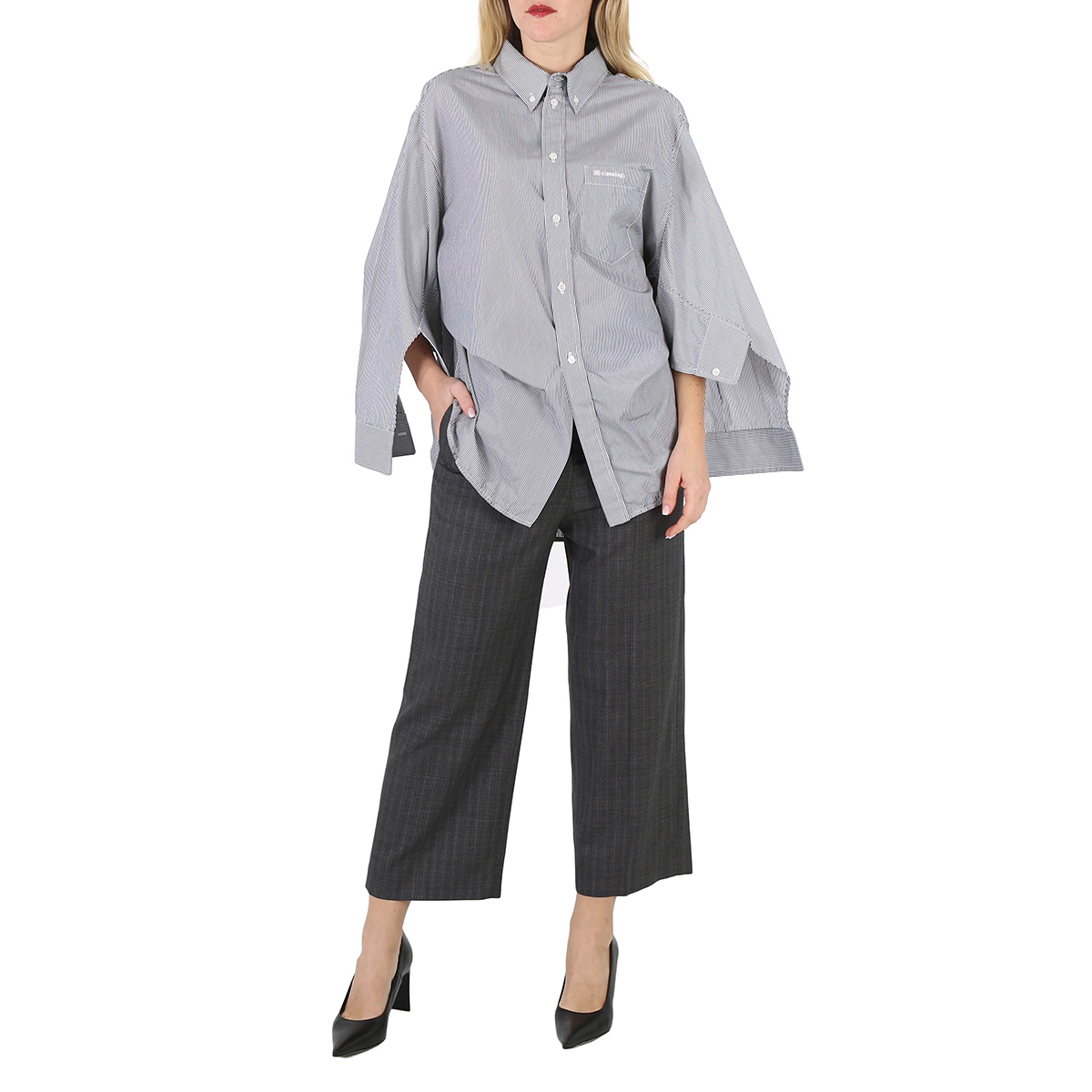 balenciaga poplin pinstripe shirt