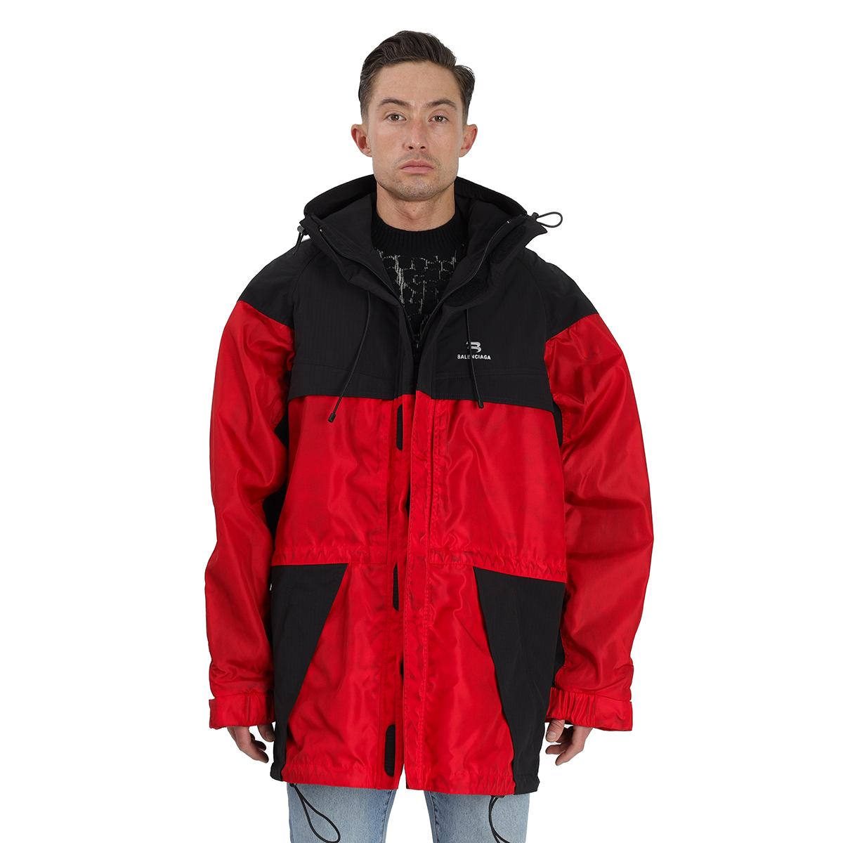 Hybrid Colorblock Parka Denim Jacket 