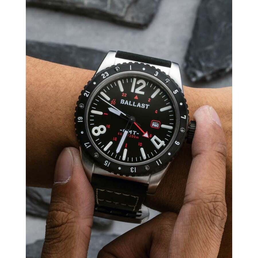 Ballast Amphion GMT Black Dial Men's Watch BL314902 194595026641