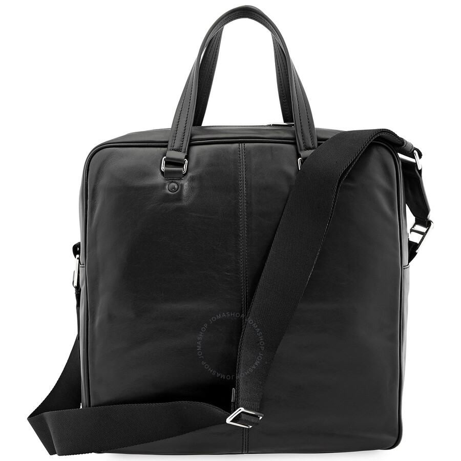 black leather business bag