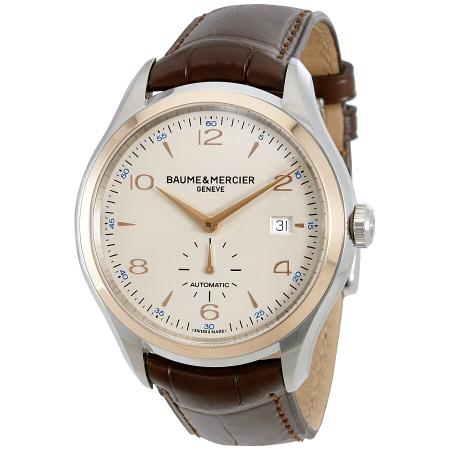 Baume Et Mercier Clifton Automatic Silver Dial Brown Leather Men's Watch 10139 7613268285343