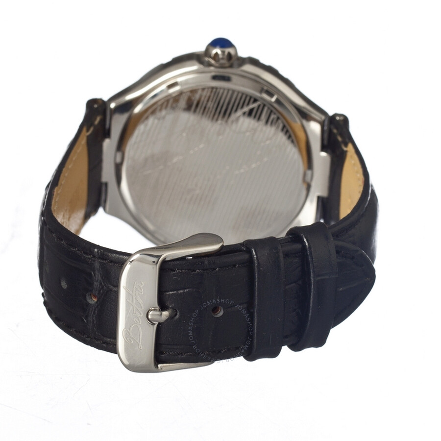 Bertha Evelyn Black Dial Black Leather Ladies Watch BR1702 BER-BTHBR402 ...
