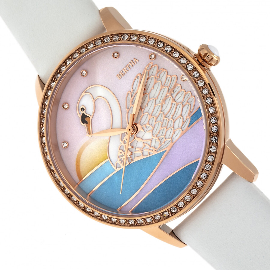 Bertha Grace Quartz Crystal Mother of Pearl Dial Ladies Watch BR9005