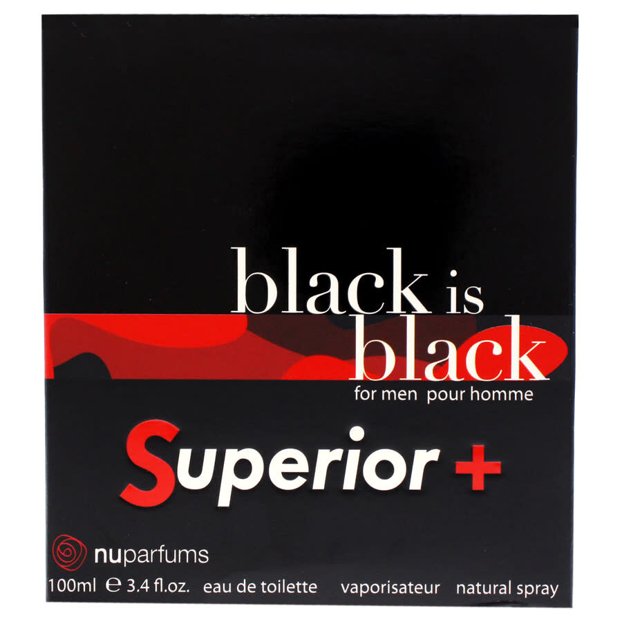 Nu Parfums Black Is Black Superior by Nu Parfums for Men 3.4 oz EDT
