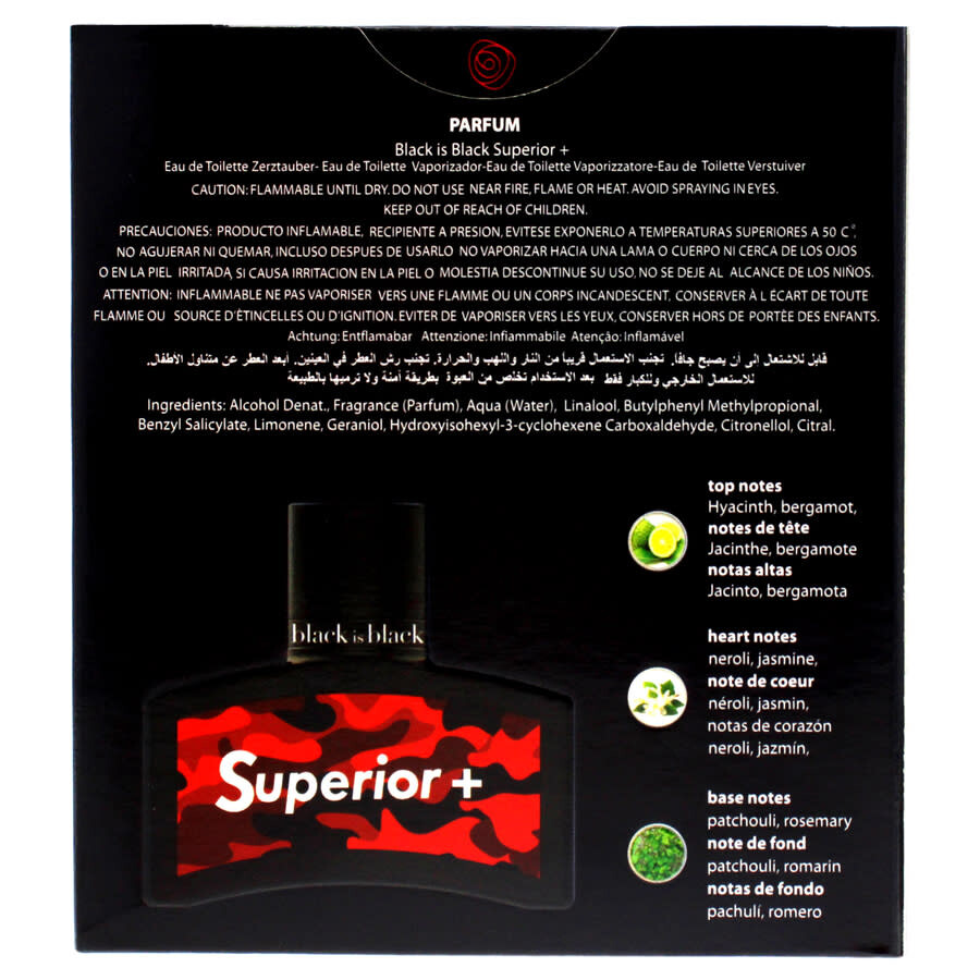 Nu Parfums Black Is Black Superior by Nu Parfums for Men 3.4 oz EDT