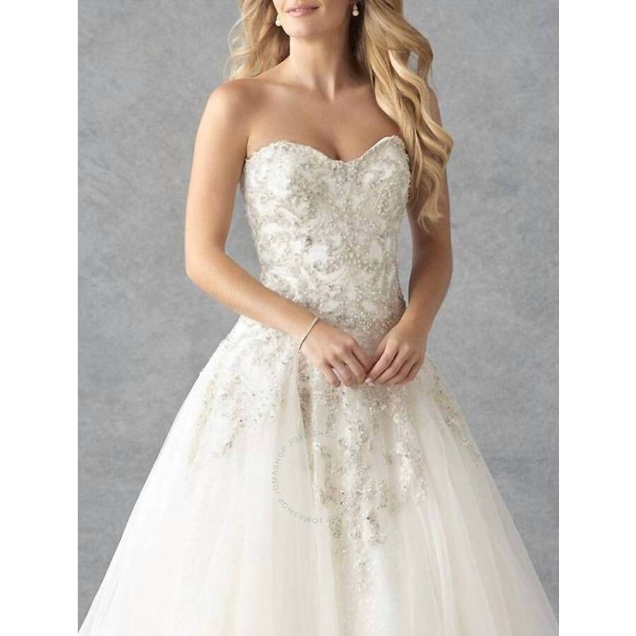 Bonny Bridal Ladies Lace Essence Wedding Dress Ivory/Ivory 85040Ivory/Ivory Apparel