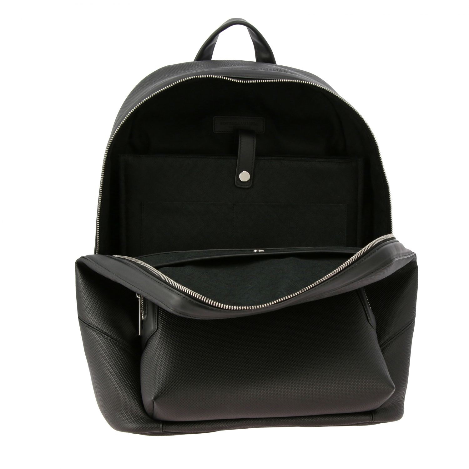 bottega veneta black men s marco polo textured backpack