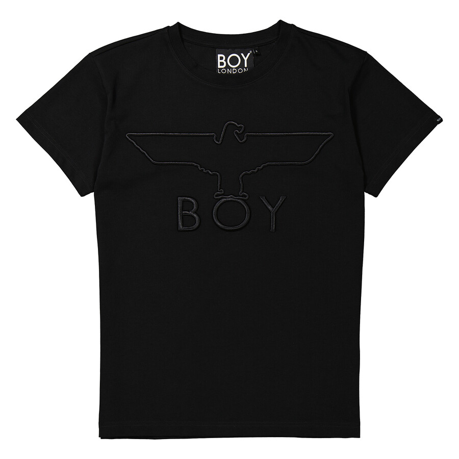 Boy London Black Boy 3D Embbroidered Cotton Tshirt, Size XSmall BOY