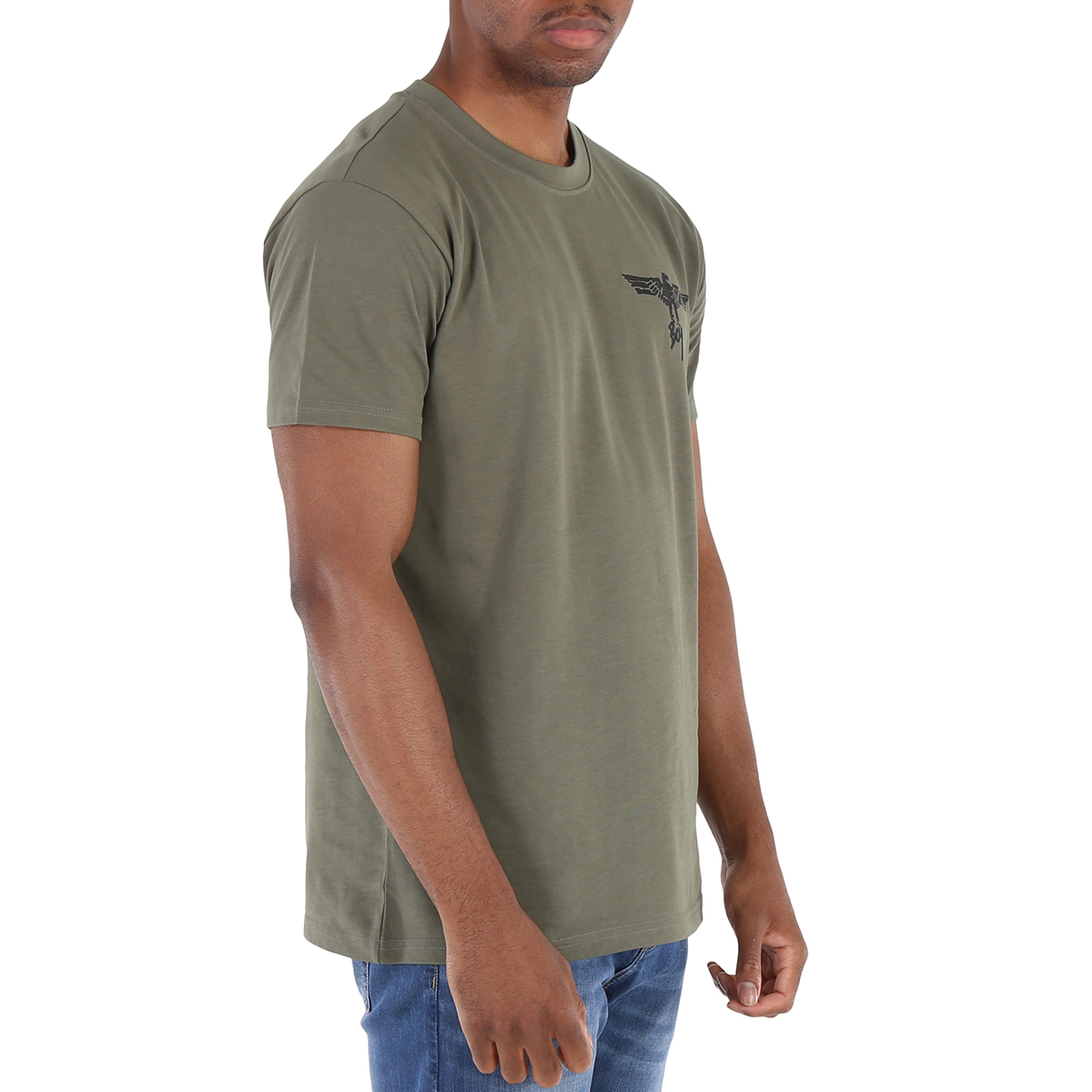 Boys Khaki Cotton Printed T-shirt