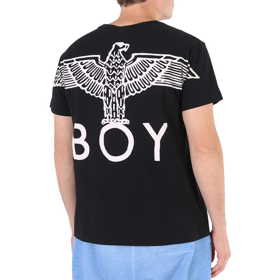 Boy London Men's Black/White Eagle Backprint Graphic Tshirt, Size