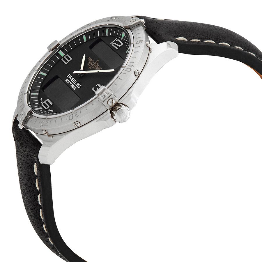 Breitling Aerospace Alarm Chronograph Quartz AnalogDigital Black Dial