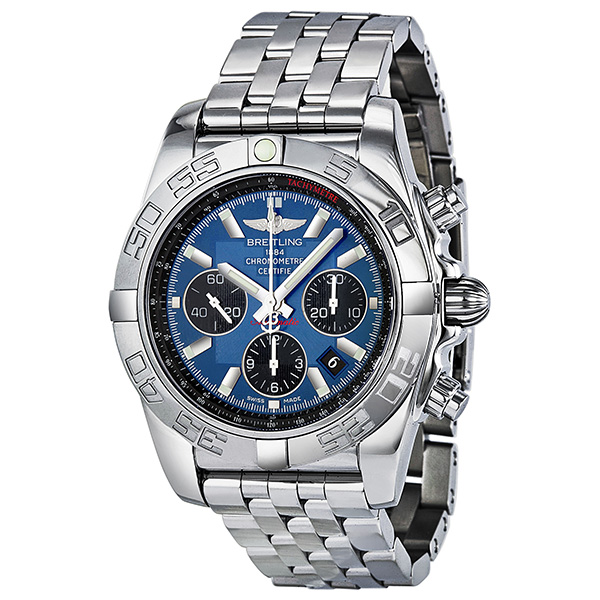 AB011012/B967 Breitling Chronomat 44 Black Dial with Silver Subdial Mens  Watch