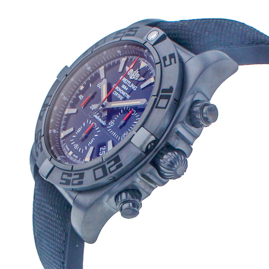 Breitling Chronomat 44 Blacksteel Chronograph Automatic Chronometer Black  Dial Men's Watch MB0111C3/BE35-100W - Watches - Jomashop