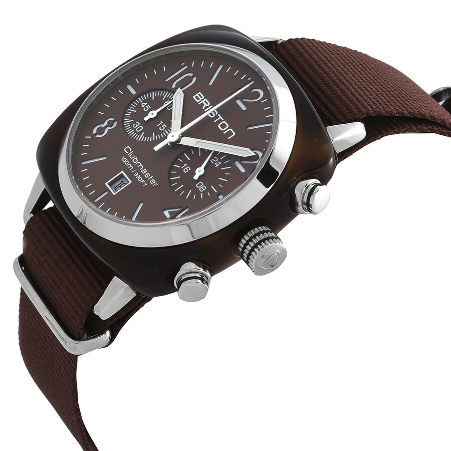 Briston Clubmaster Classic Chronograph GMT Quartz Chocolate Dial Unisex ...