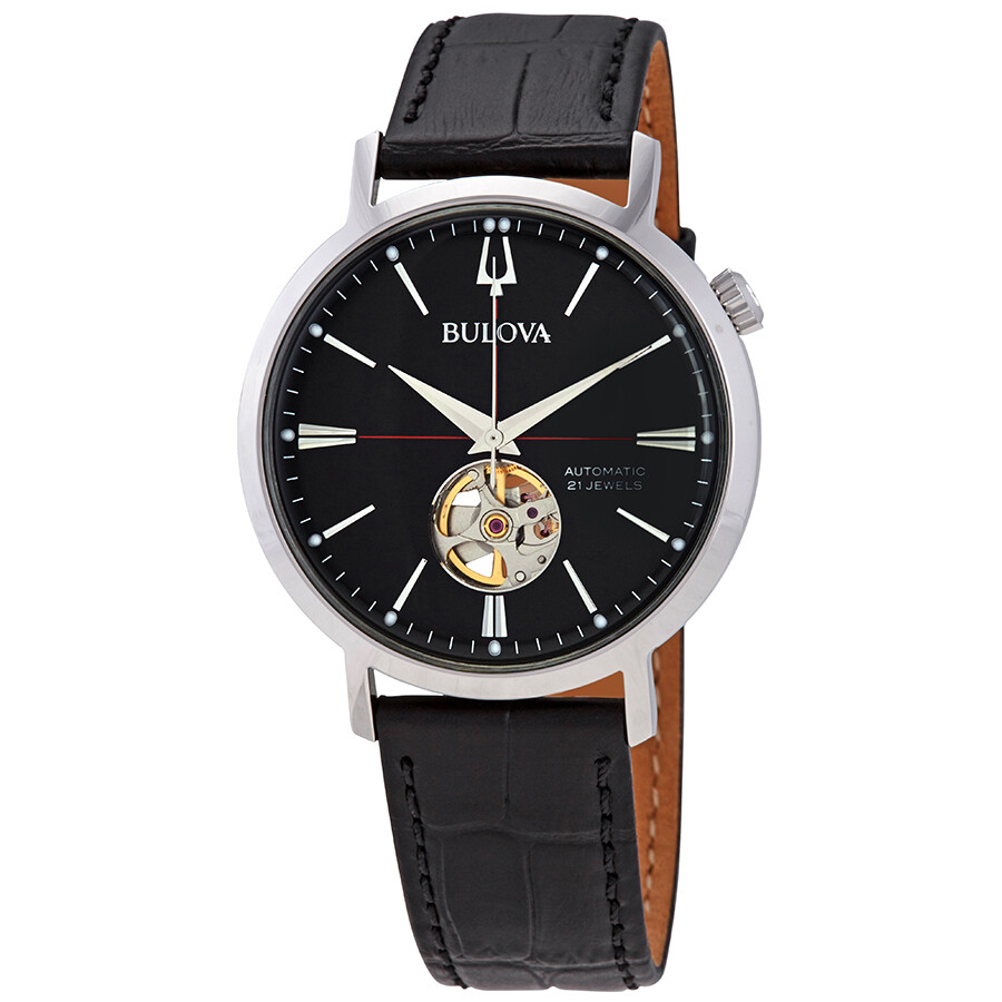 Bulova Classic Automatic Black Dial Men's Watch 96A201 042429554047 Watches, Classic