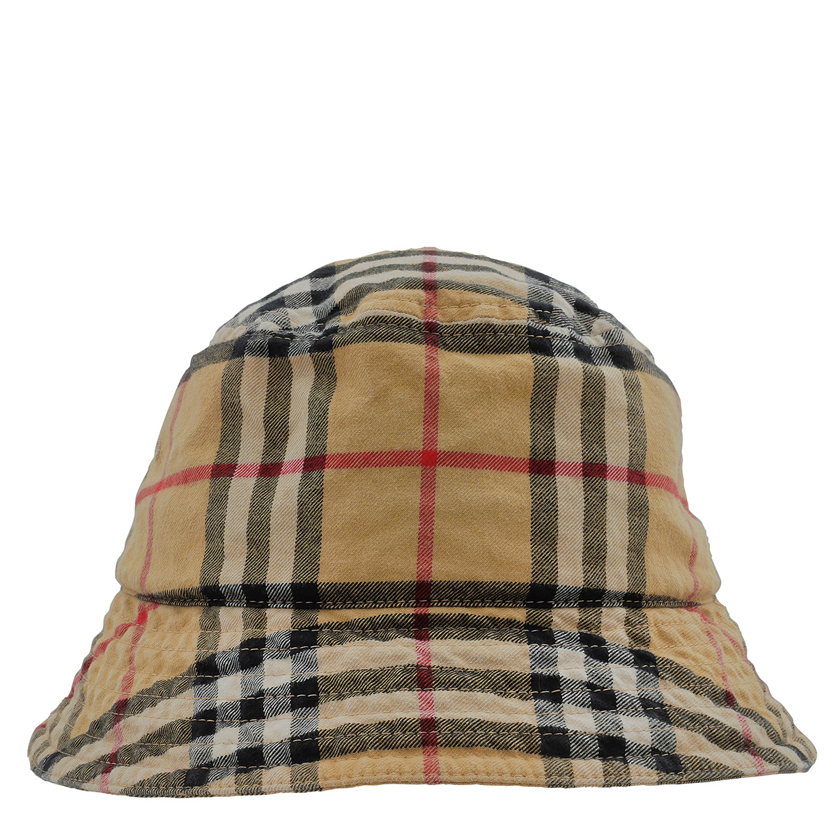 Burberry Archive Beige Check Bucket Hat, Size X-Large 8075657 