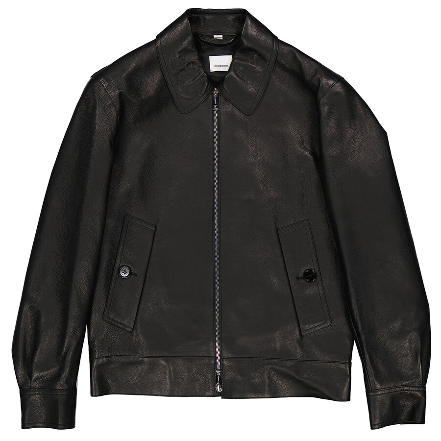 burberry black leather jacket