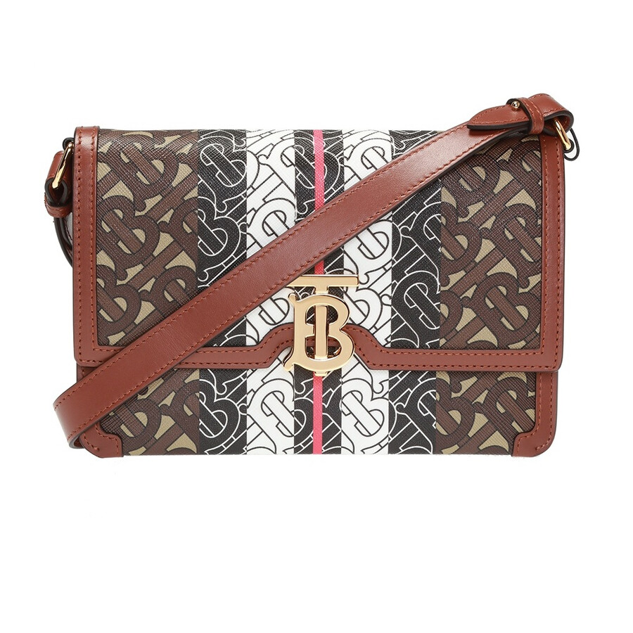 Burberry Bridle Brown Ladies Albion Monogram Print Crossbody Bag