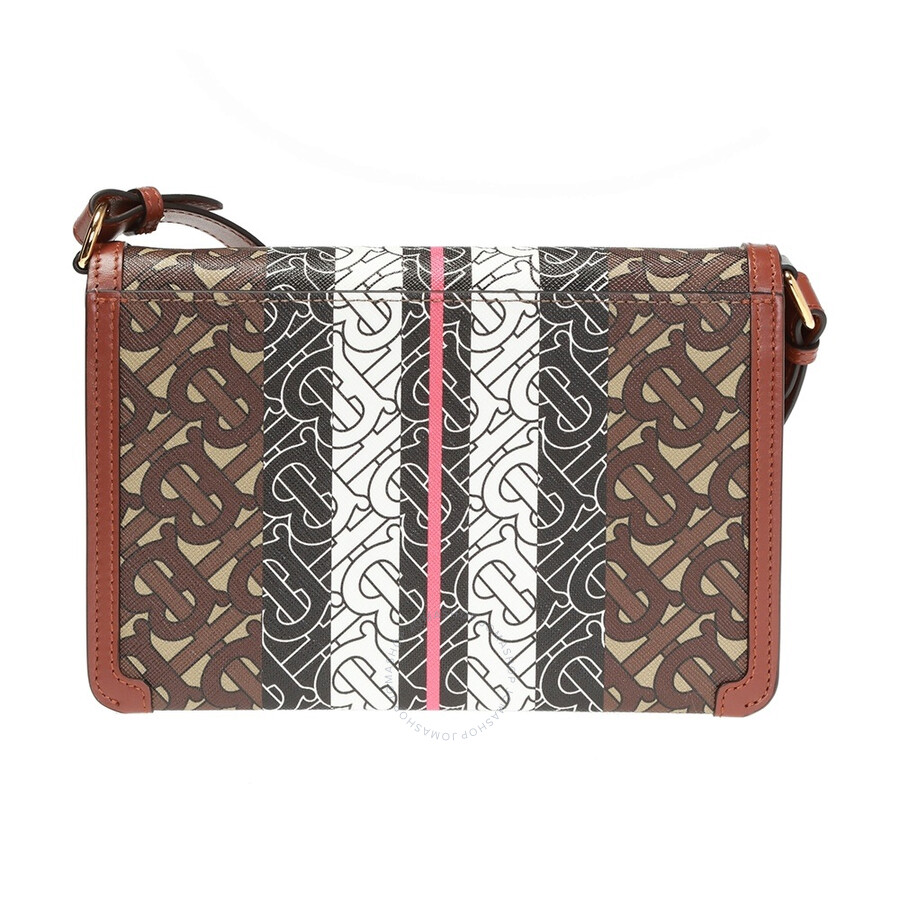 Burberry Bridle Brown Ladies Albion Monogram Print Crossbody Bag