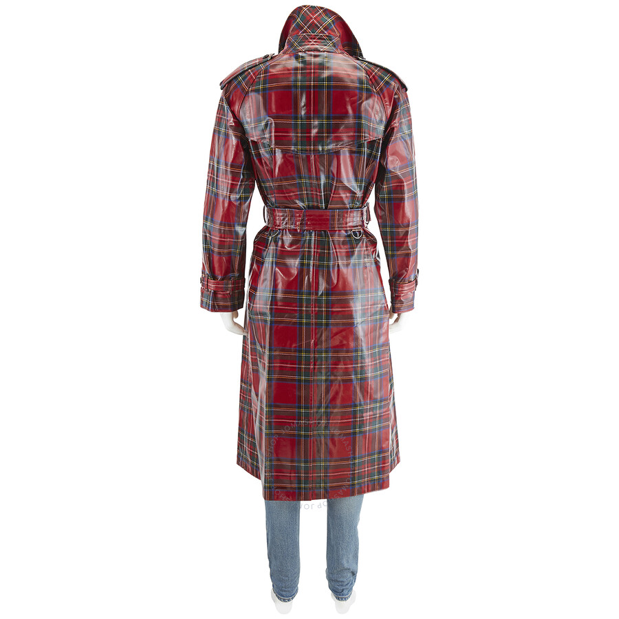 red burberry coat