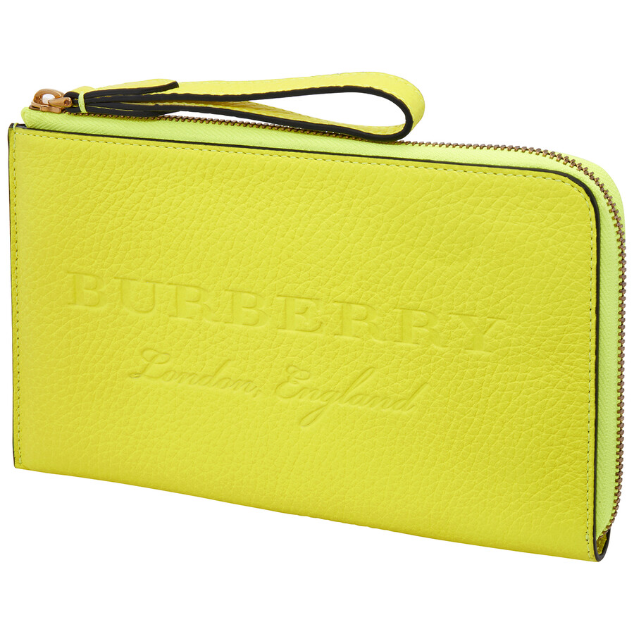 yellow zip around purse