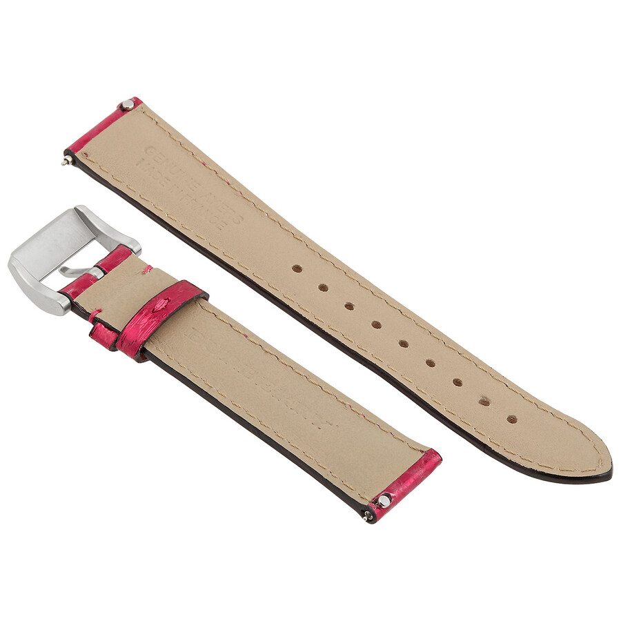 Burberry Ladies 18 mm Metallic Pink Leather Watch Band 3897537