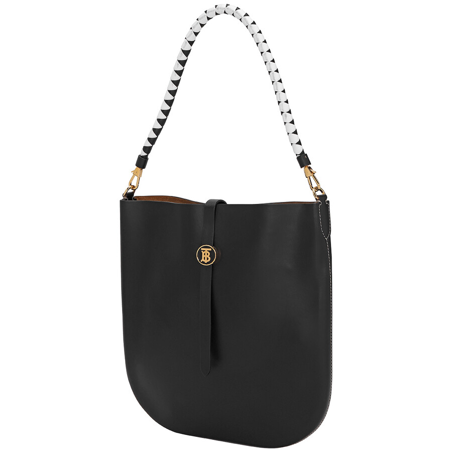 Burberry Ladies Black Leather Anne Hobo Bag 8028007 5045621763045