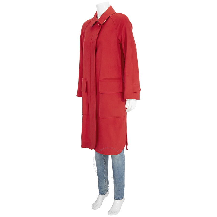 bright red wool coat