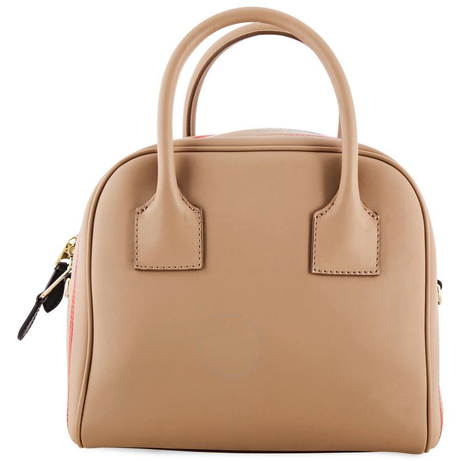 Burberry Ladies Small Stripe Leather Cube Bowling Bag 8013723