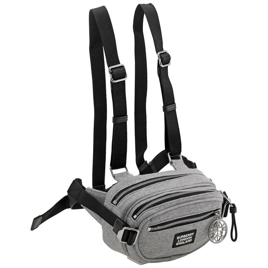 Burberry Light Pebble Grey Men's Logo Applique Cotton Jersey Cannon