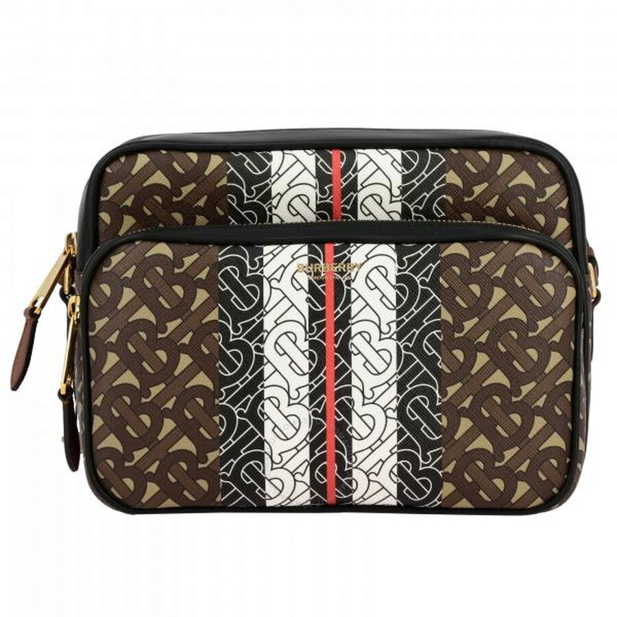 Burberry Medium Monogram Stripe Ecanvas Camera Bag 8019376